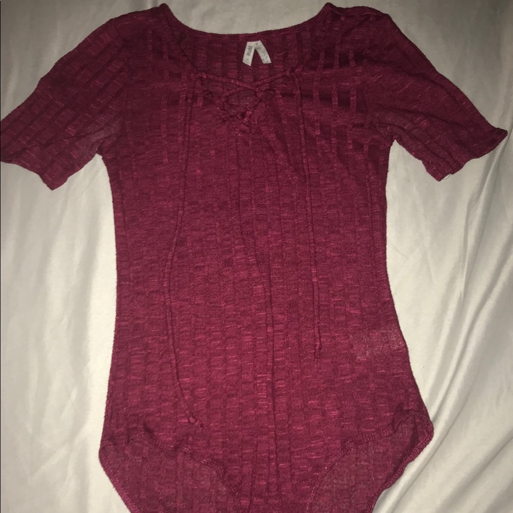 Mudd lace-up bodysuit size medium